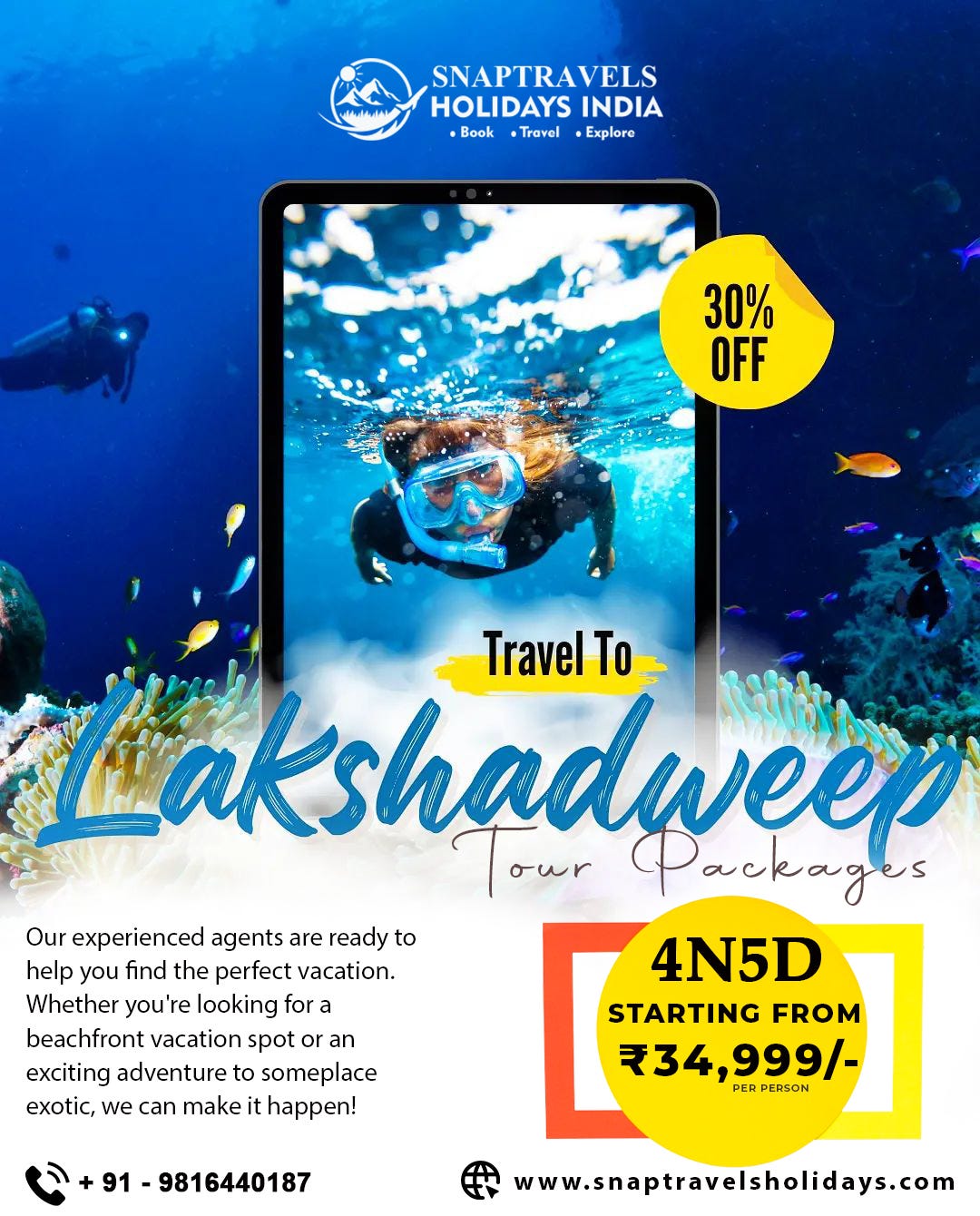 Embark on a tropical paradise adventure with Snap Travels Holidays’ exclusive Lakshadweep tour 