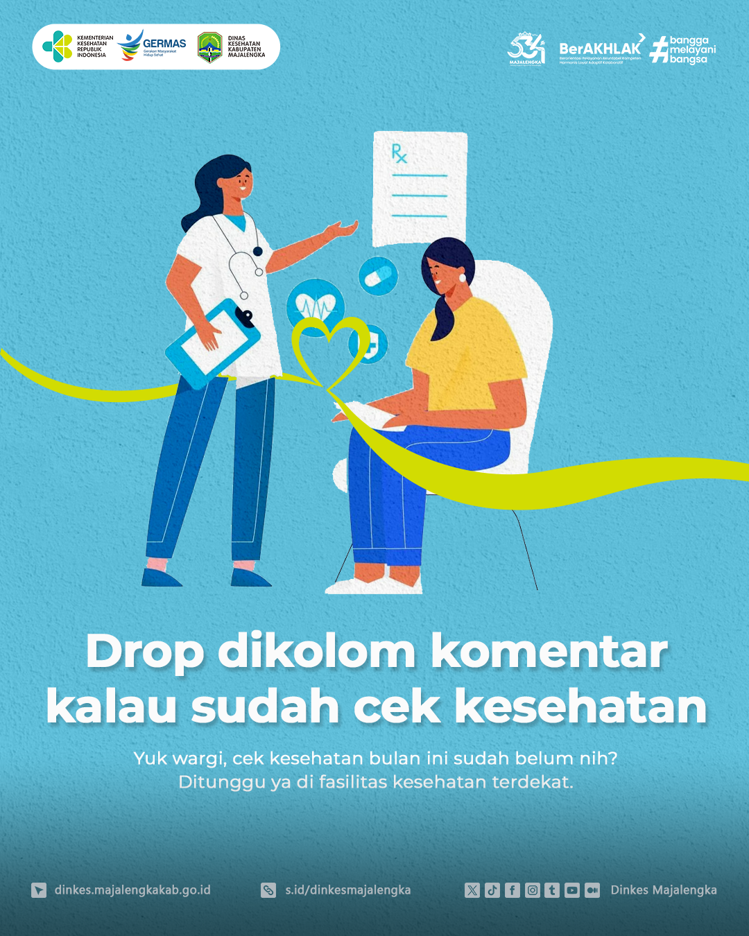 Yok yok, yang belum cek kesehatan, segera ke fasyankes terdekat ya..