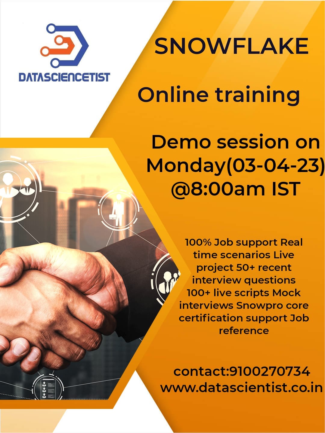 SNOWFLAKE Online Training - DATA SCIENTISTS - Medium