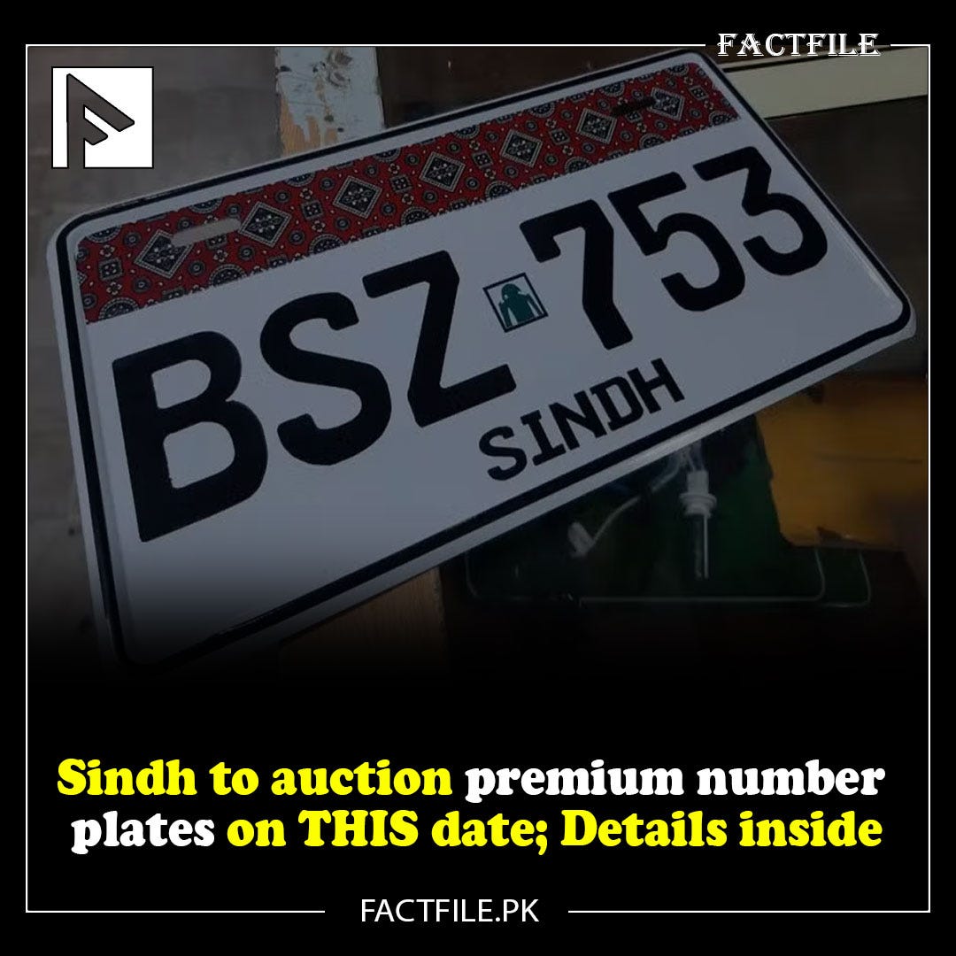 Sindh to auction premium number plates on THIS date; Details inside