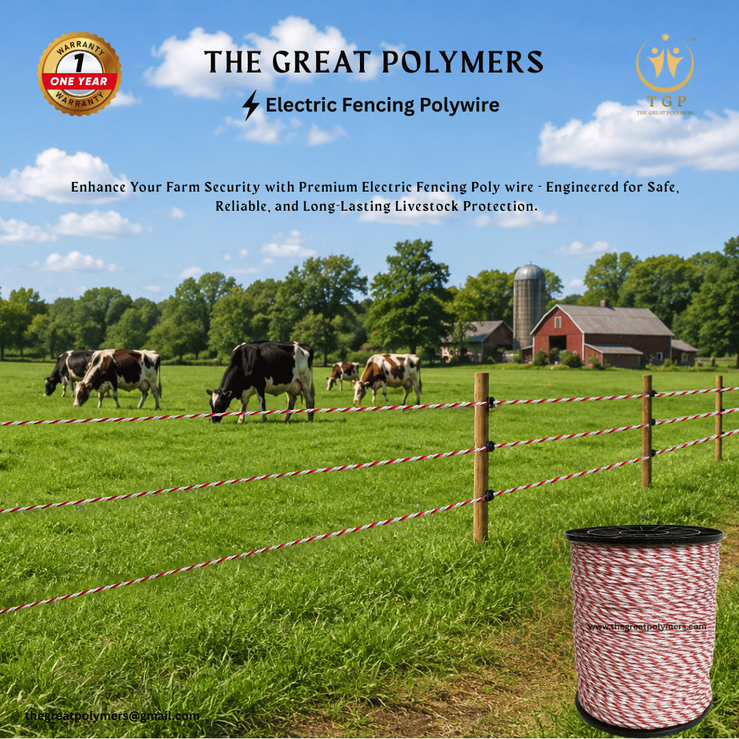 Premium PE Material Electric Fencing Polywire — Designed for Safe and Effective Fencing of Horses…