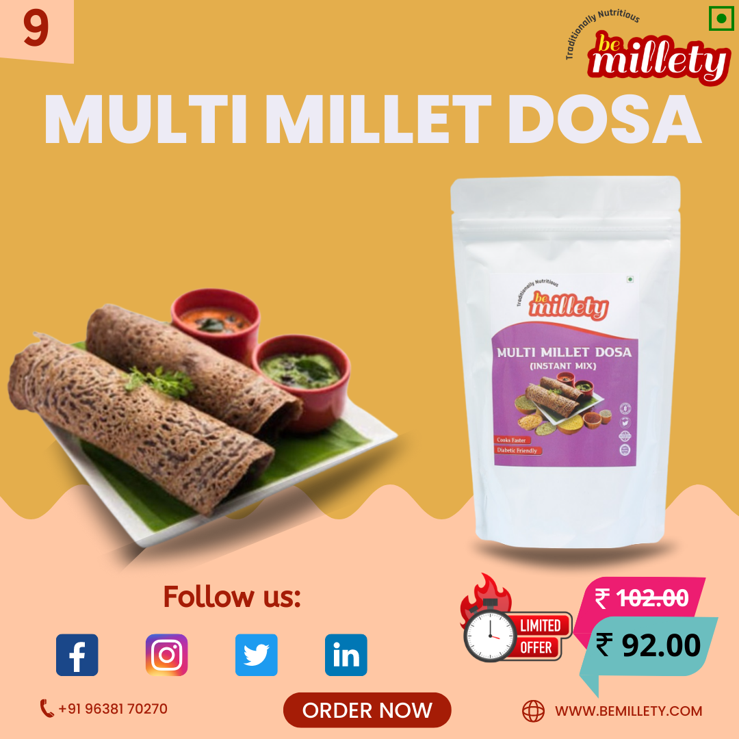 Buy Multi Millet Dosa Product Online Bemillety Medium