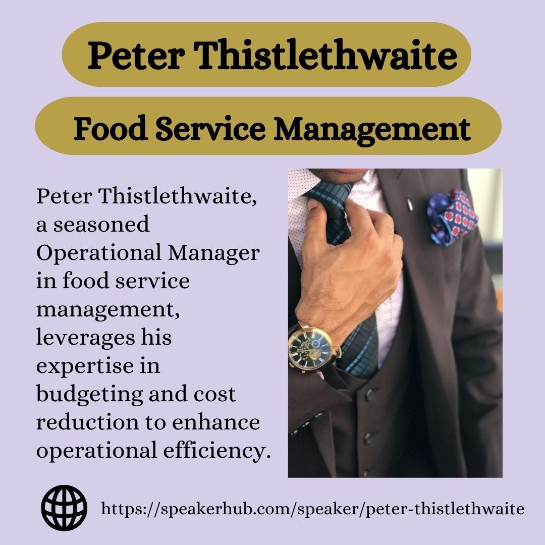 Peter Thistlethwaite — Food Service Management - Peter Thistlethwaite ...