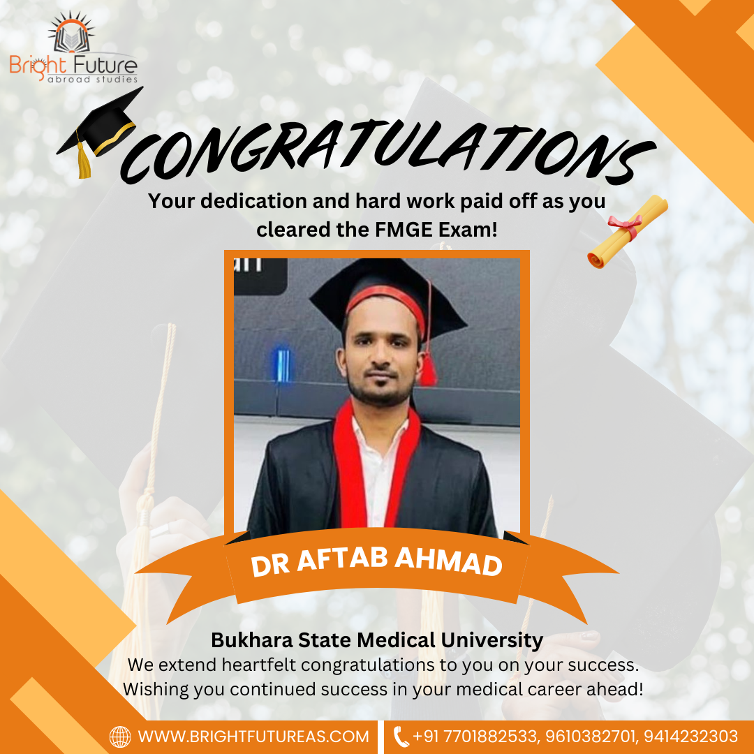 Congratulations! Dr Aftab Ahmad Victory in FMGE at Bukhara State ...