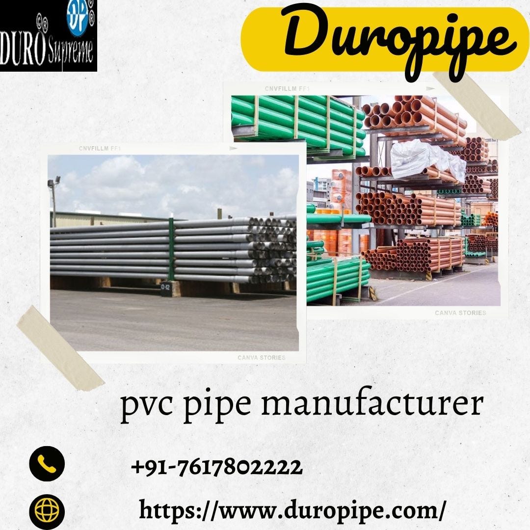 PVC PIPE MANUFACTURER DUROPIPE duro pipe Medium