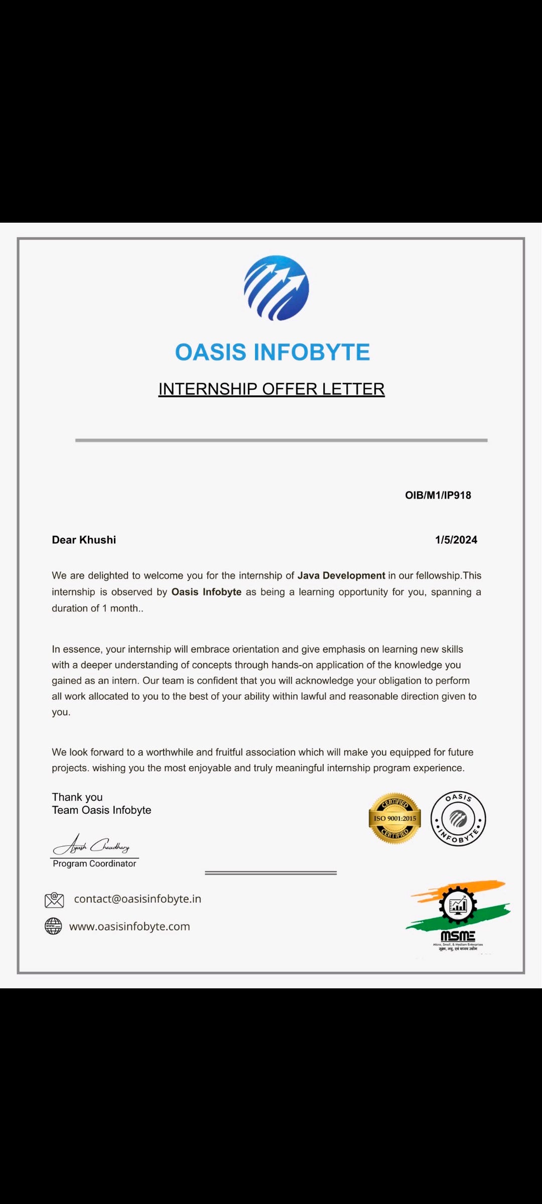 ## My Oasis Infobyte Internship: Building with Java | by Khushibhanwara ...