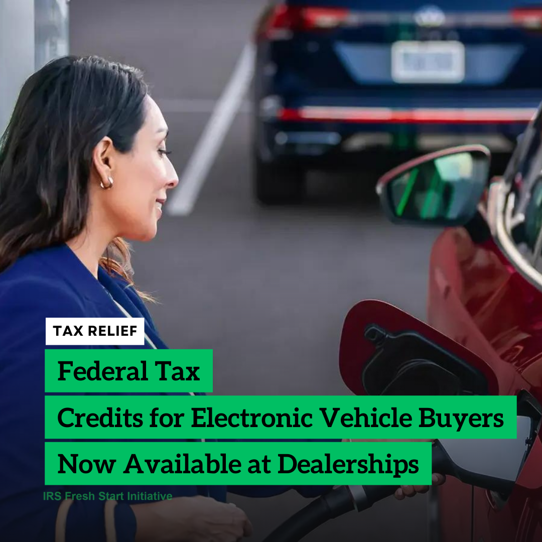 Federal Tax Credits for Electric Vehicle Buyers Now Available at