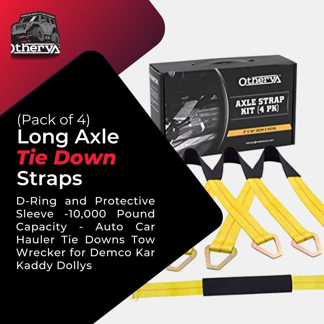 POLARBEAR Axle Tie Down Straps Heavy Duty 4-Pack 2" X 38" With Wear Pad And D-Ring 10,000 LBS Breaking Strength For Truck/Trailer/ATV/UTV/Cargo Moving Securing - View #9