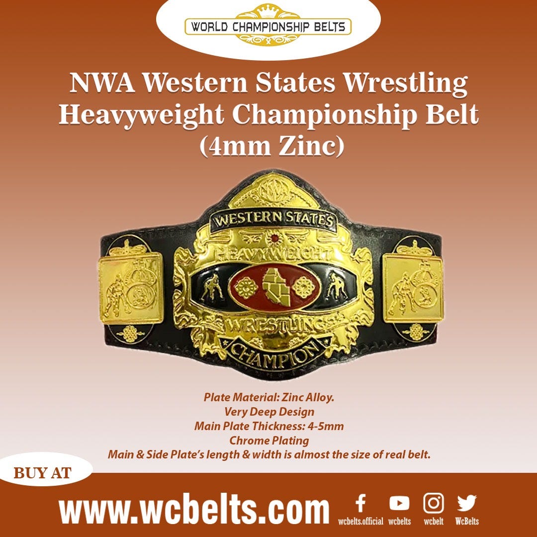 NWA Western States Wrestling Heavyweight Championship Belt (4mm