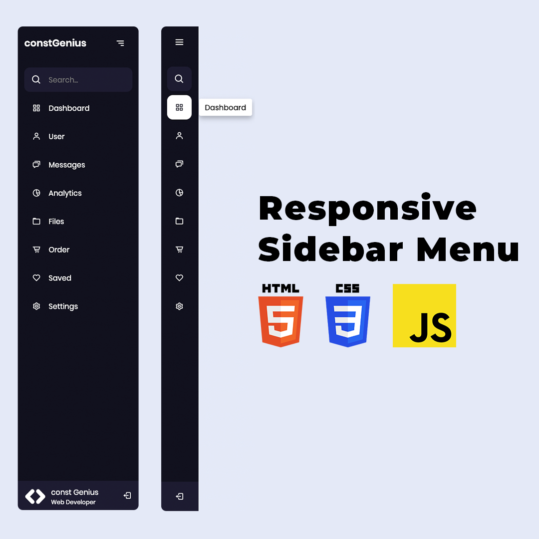 Responsive Side Navigation Bar Using HTML CSS and JavaScript ...