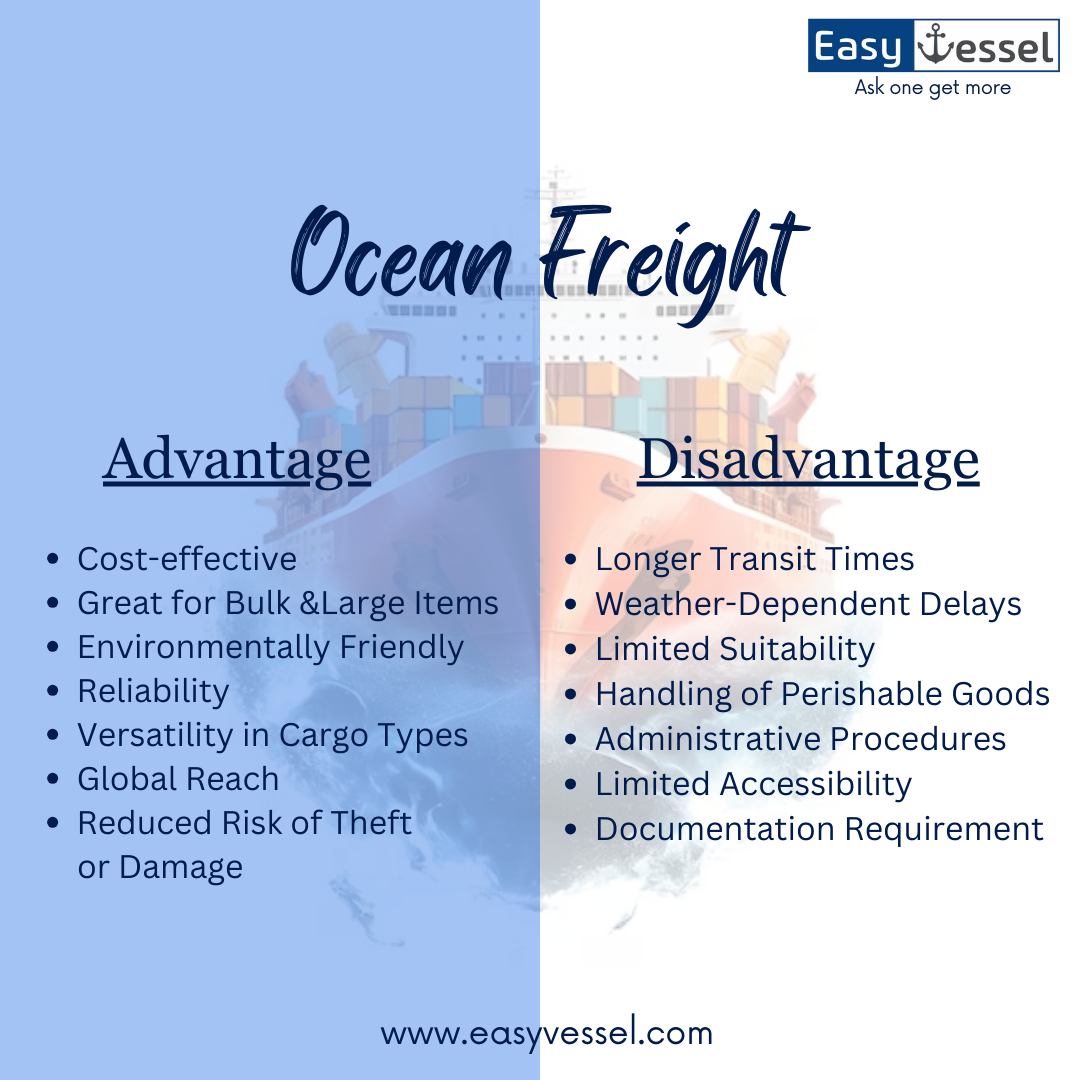 Advantages or Disadvantage of Ocean Freight — Easyvessel by