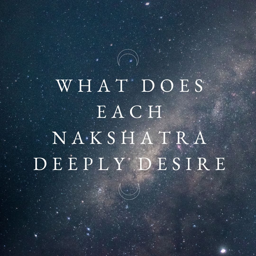 What does each Nakshatra deeply desire?