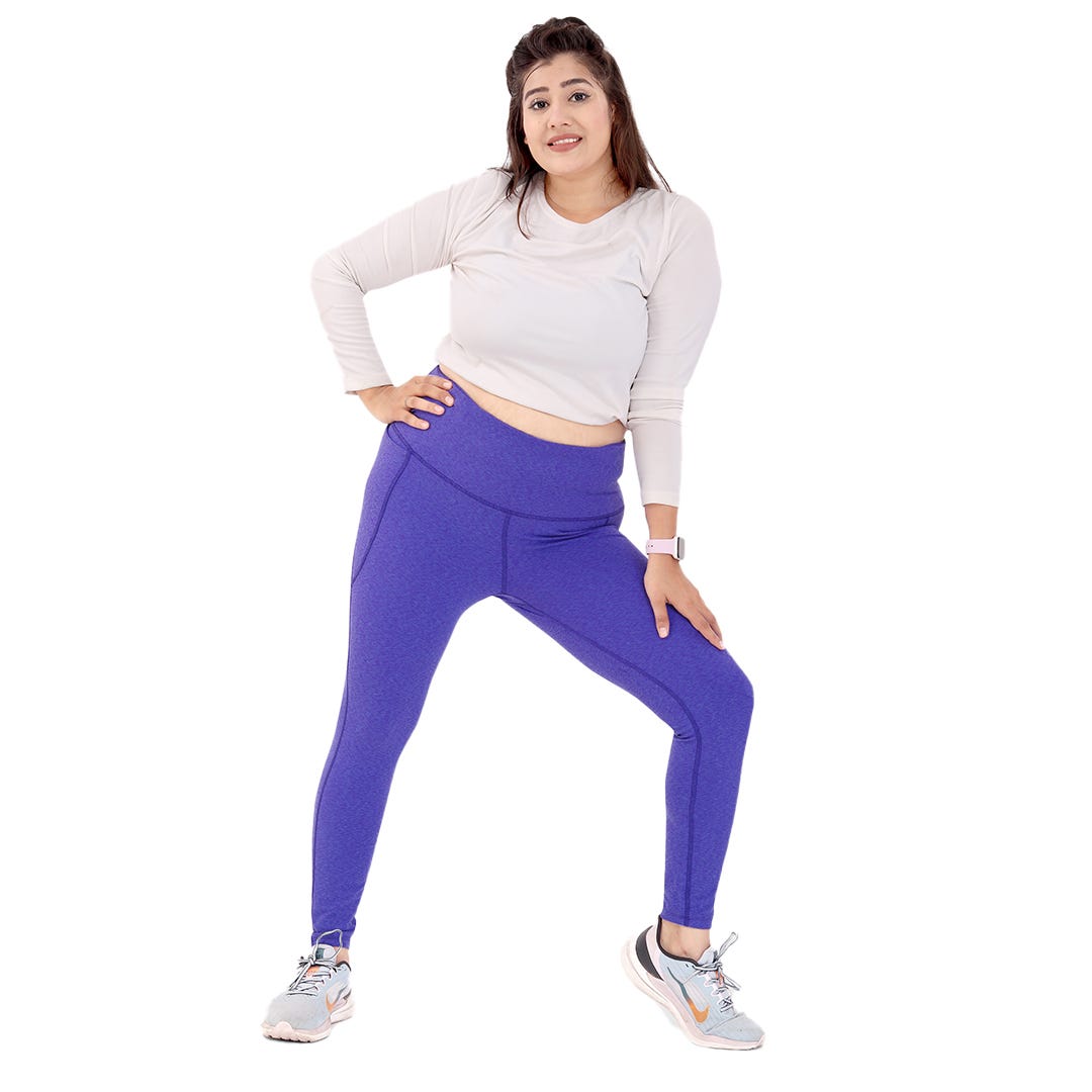 Unveiling the Elegance: Smooth Purple Leggings with Cationic 2-Tone Fabric, by Myo2 india