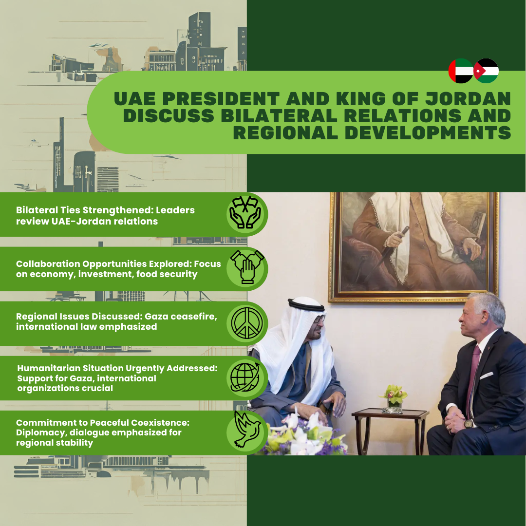 UAE President in Jordan: Strengthening Ties and Addressing Regional 