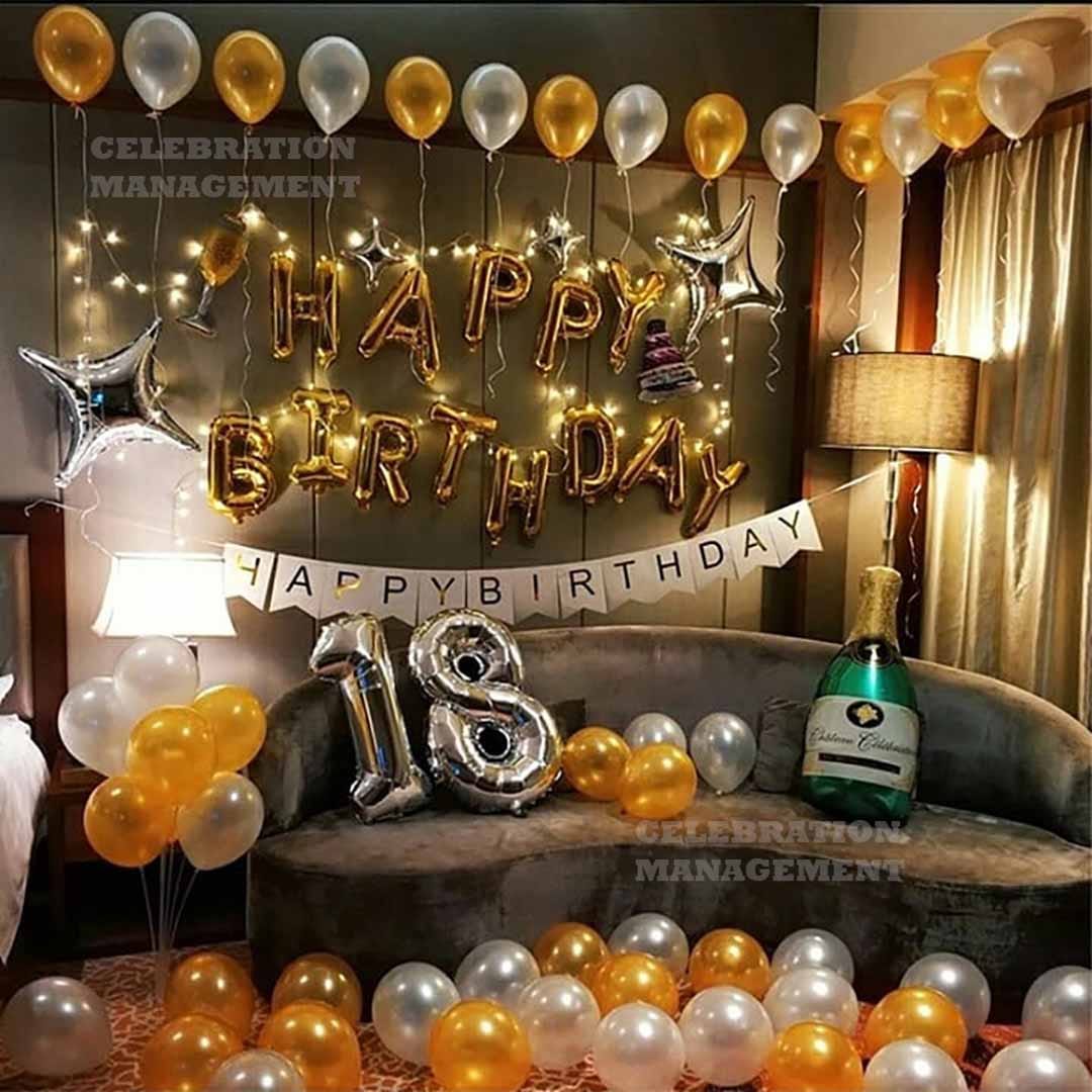 Simple Birthday Decoration at Home in Delhi, Wall Decoration Ideas