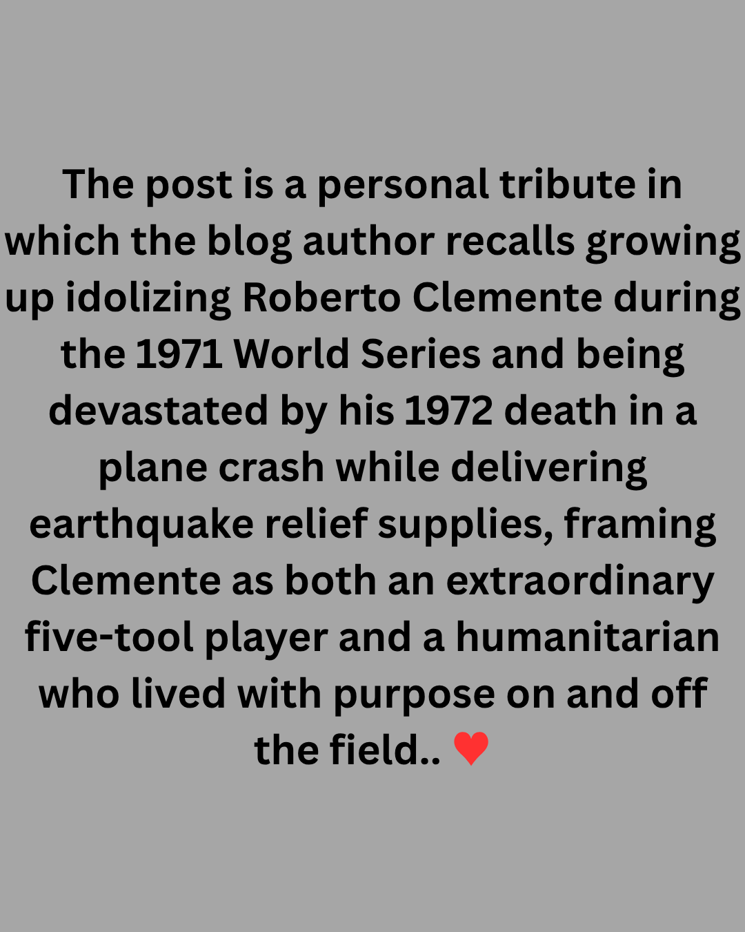 The Great Roberto Clemente