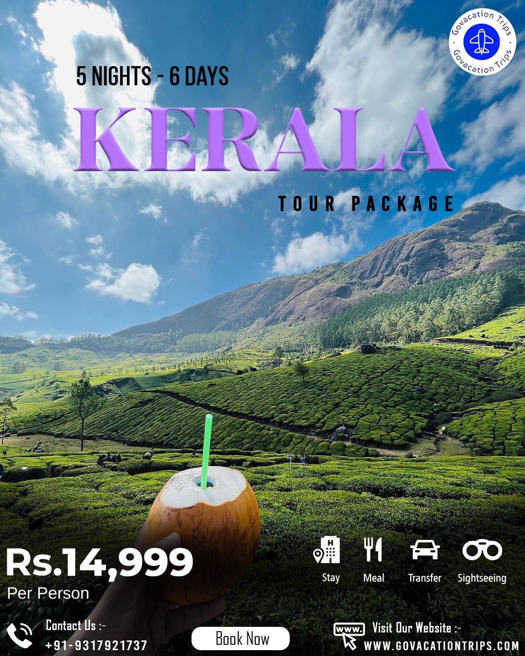 Kerala Tour Package with Go Vacation Trips 🌴 Discover the enchanting 
