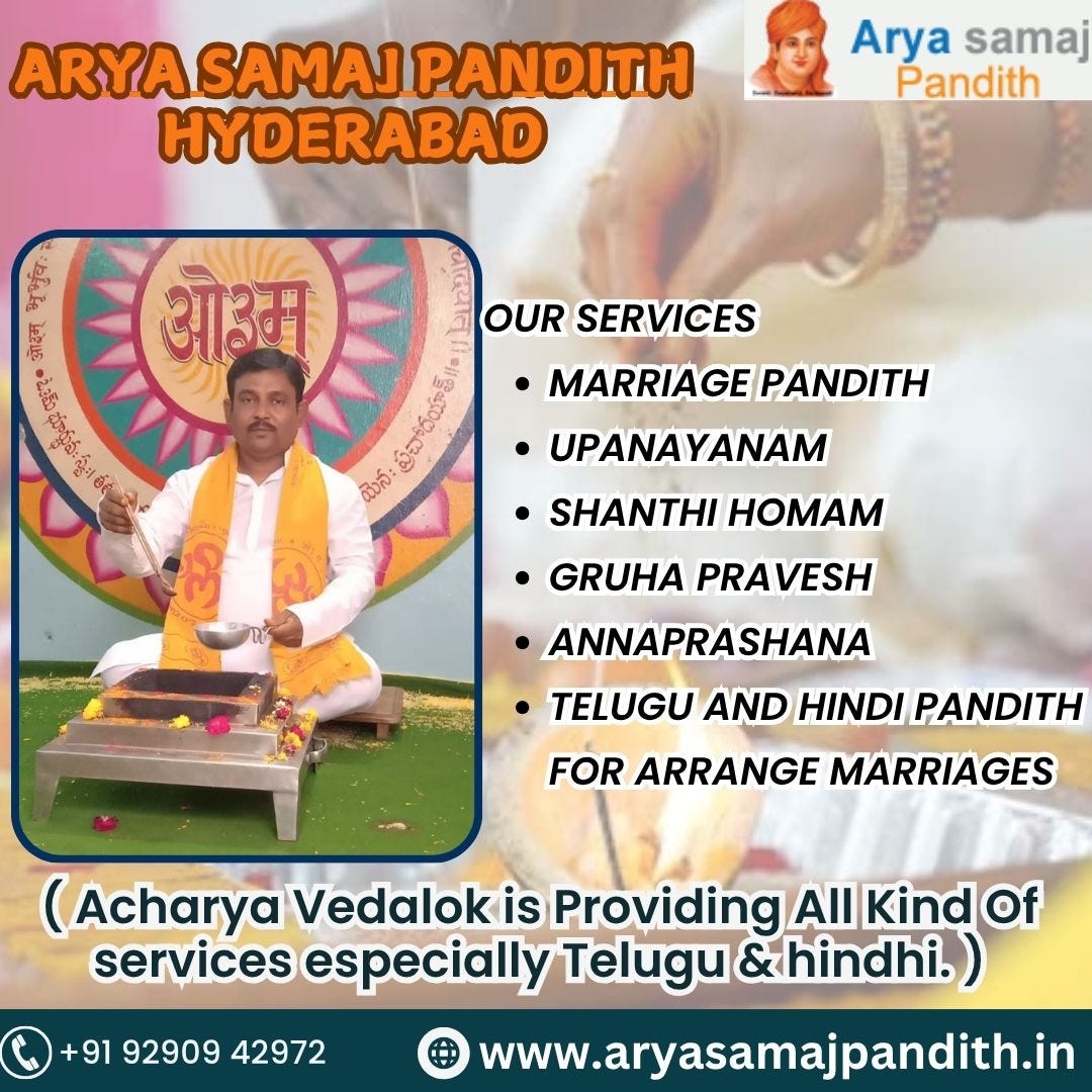 Arya Samaj Pandits for Marriage in Hyderabad