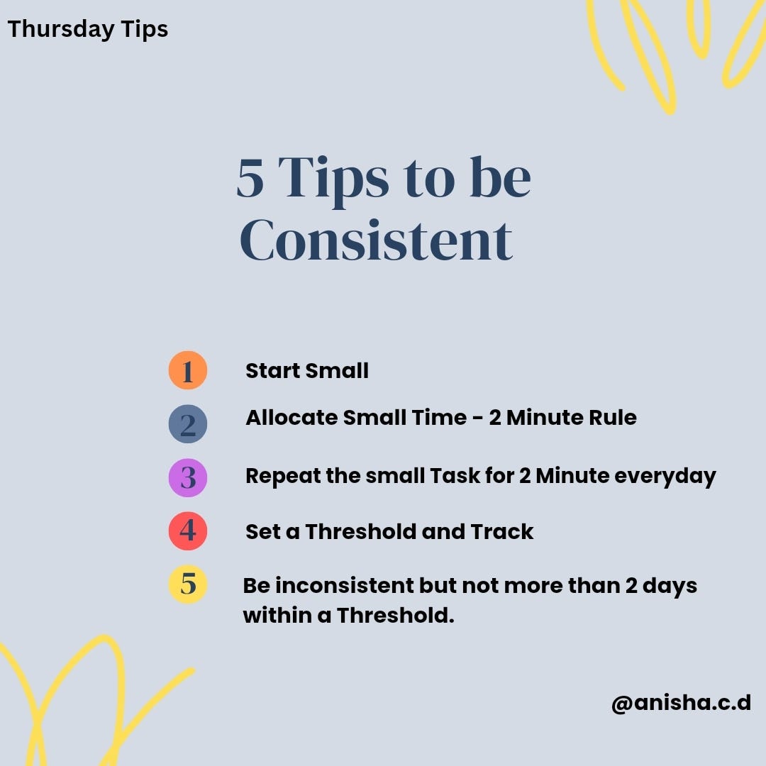 5 Tips to be Consistent. We all struggle with forming a good… | by ...