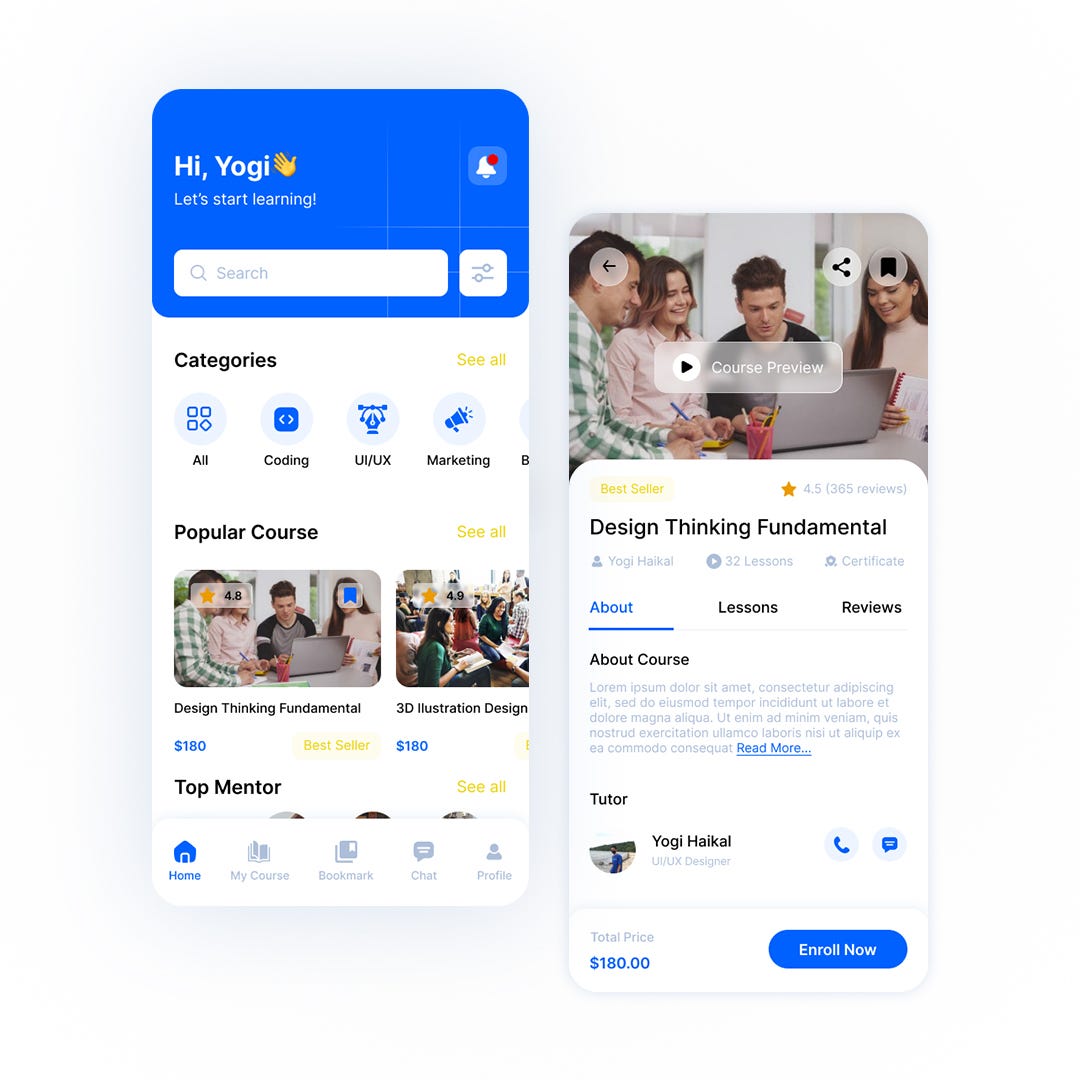 Hello friend! This time I designed a Creative & Modern E learning ...
