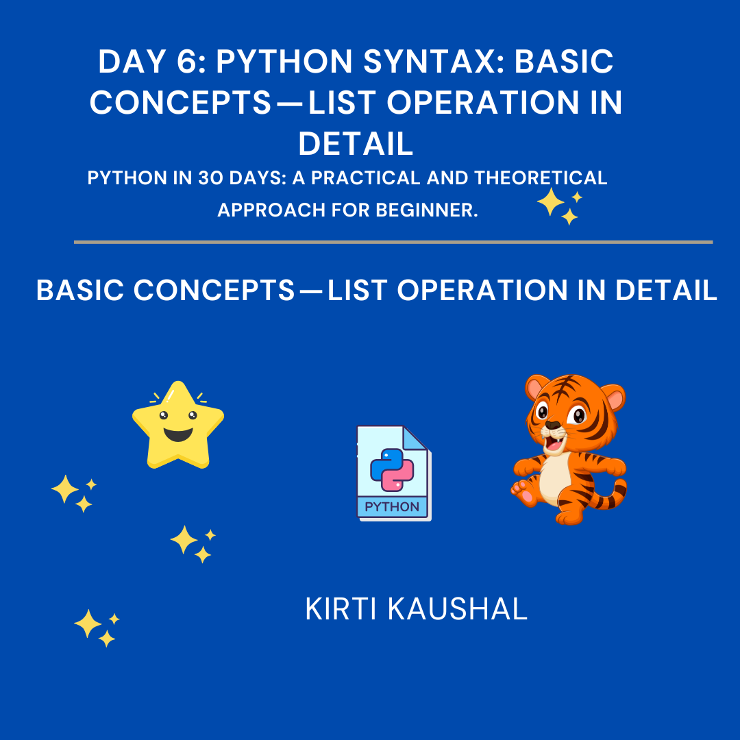 Day 6: Python Syntax: Basic Concepts — List Operation in detail | by ...