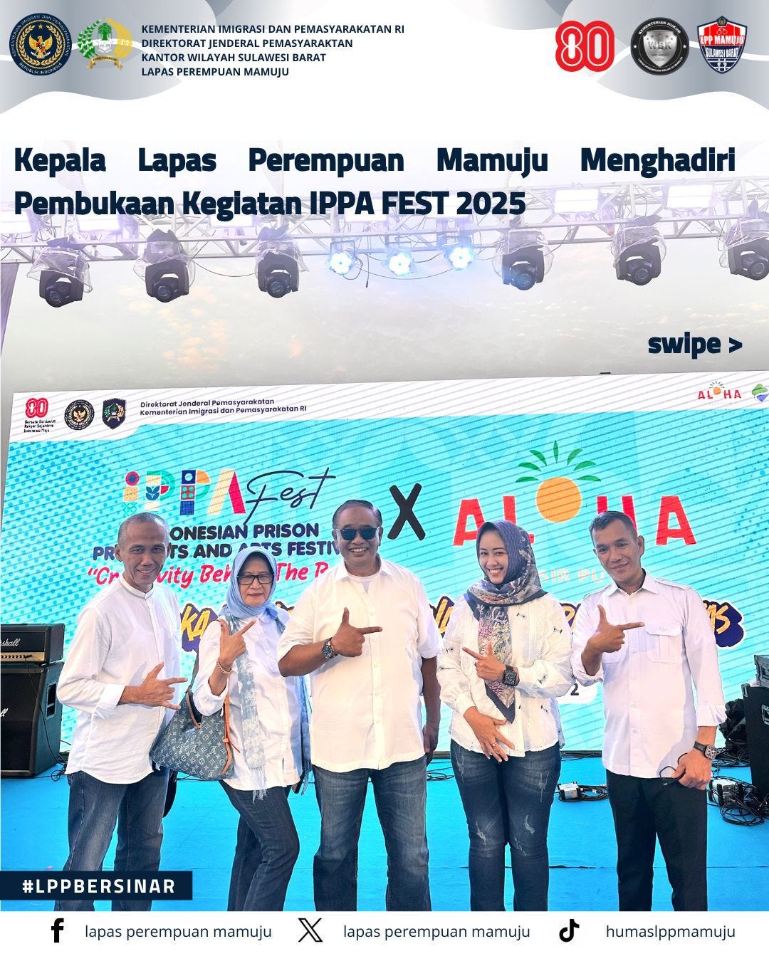 Kepala Lapas Perempuan Mamuju Hadiri Pembukaan IPPA FEST di Pantai Aloha PIK 2