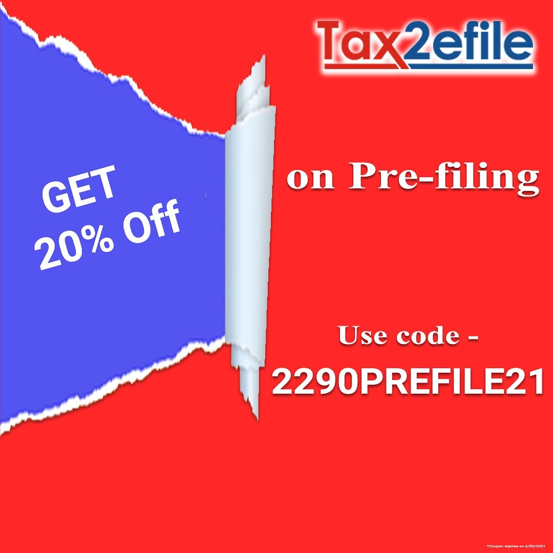 Get 20 OFF on PreFiling Use code 2290PREFILE21 *Coupon expires on 6