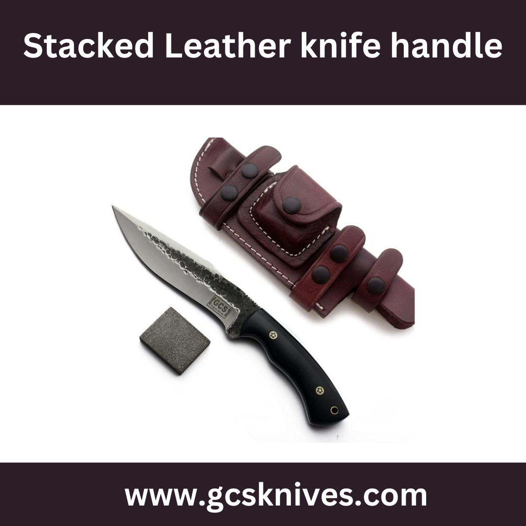 Stacked Leather knife handle Gcs Knives Medium