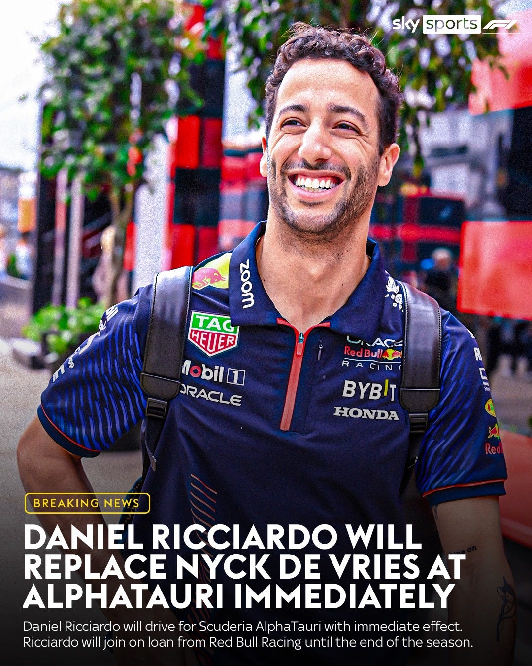 Daniel Ricciardo returns to F1 grid as Australian driver replaces Nyck de  Vries at AlphaTauri