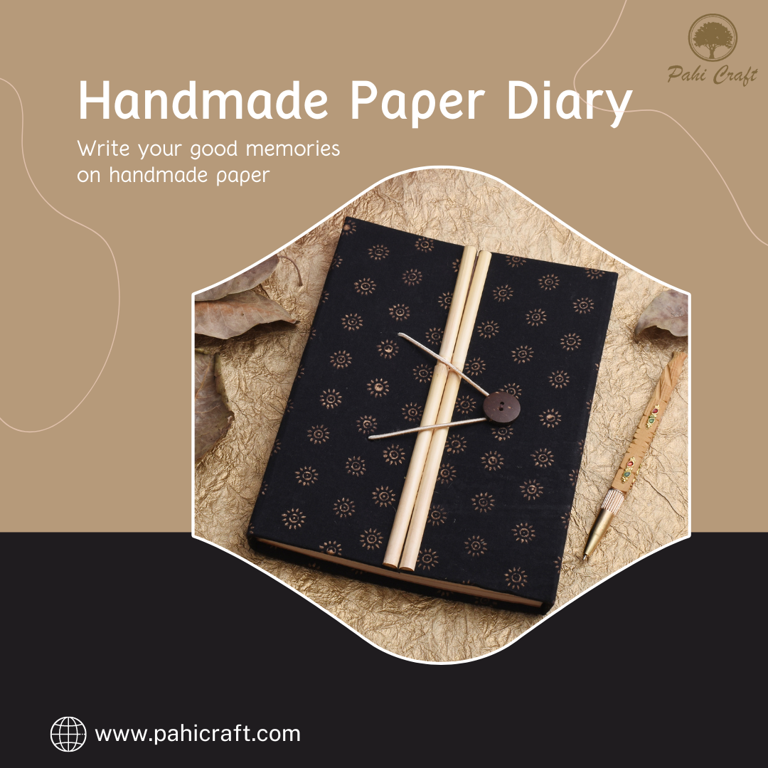 Handmade paper diary with cotton fabric cover, Making, Uses & Benefits, by  Pahi_craft