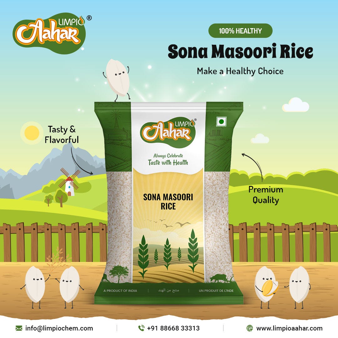 Sona Masoori Rice - Limpio Aahar - Medium