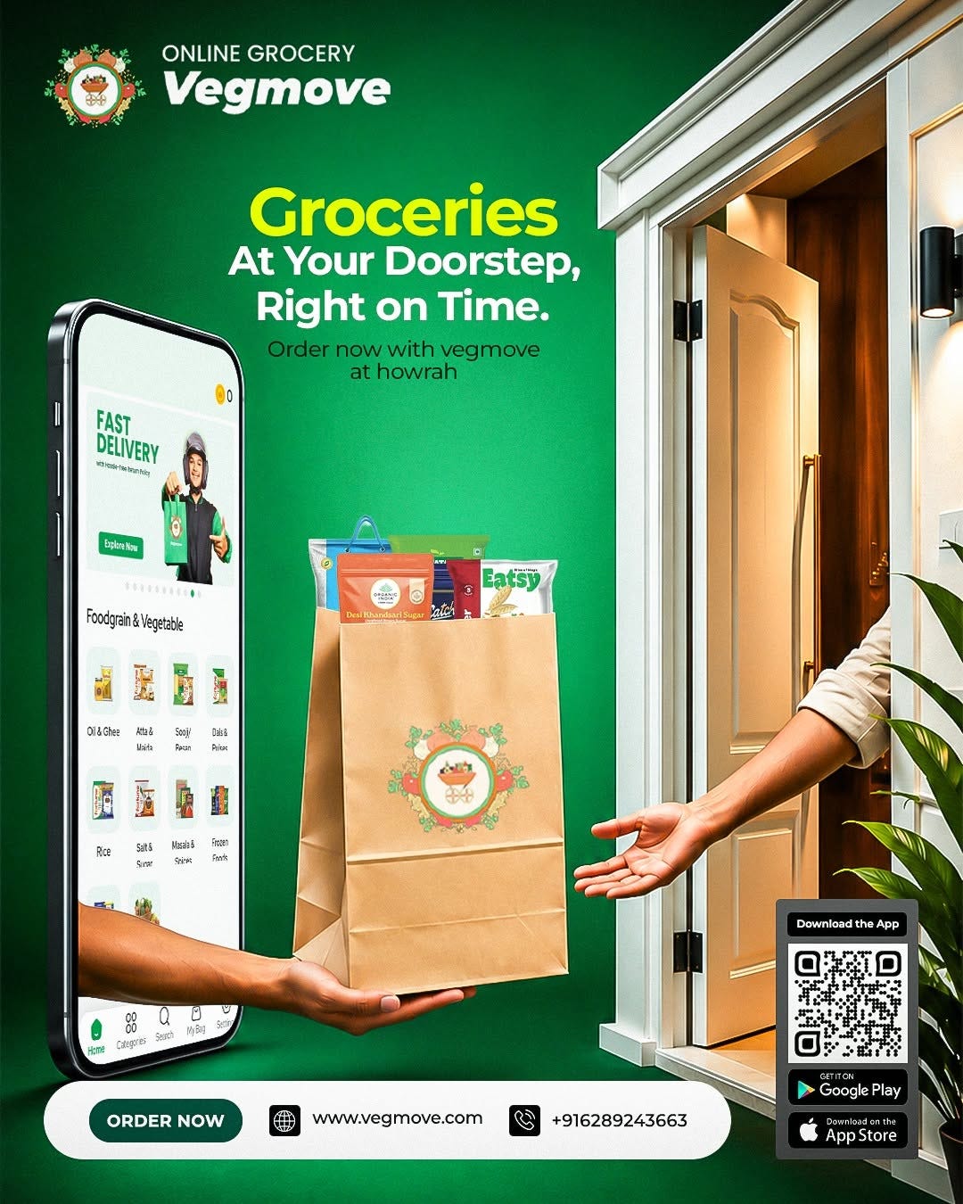 Online Grocery Delivery in Howrah — Fast, Reliable & Convenient with Vegmove
