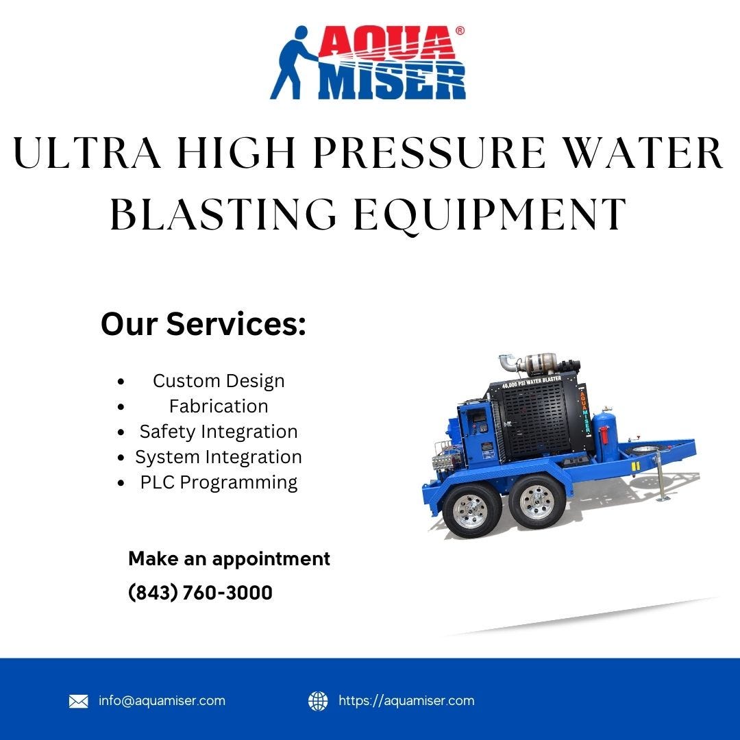 Ultra High Pressure Water Blasting Equipment Aqua Miser Aqua Miser