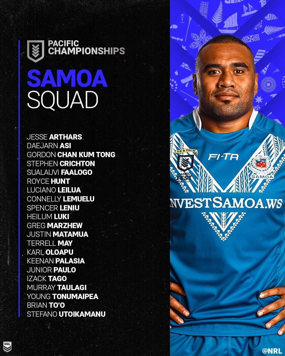 Toa Samoa Unveils StarStudded Squad for the 2023 Pacific Championship