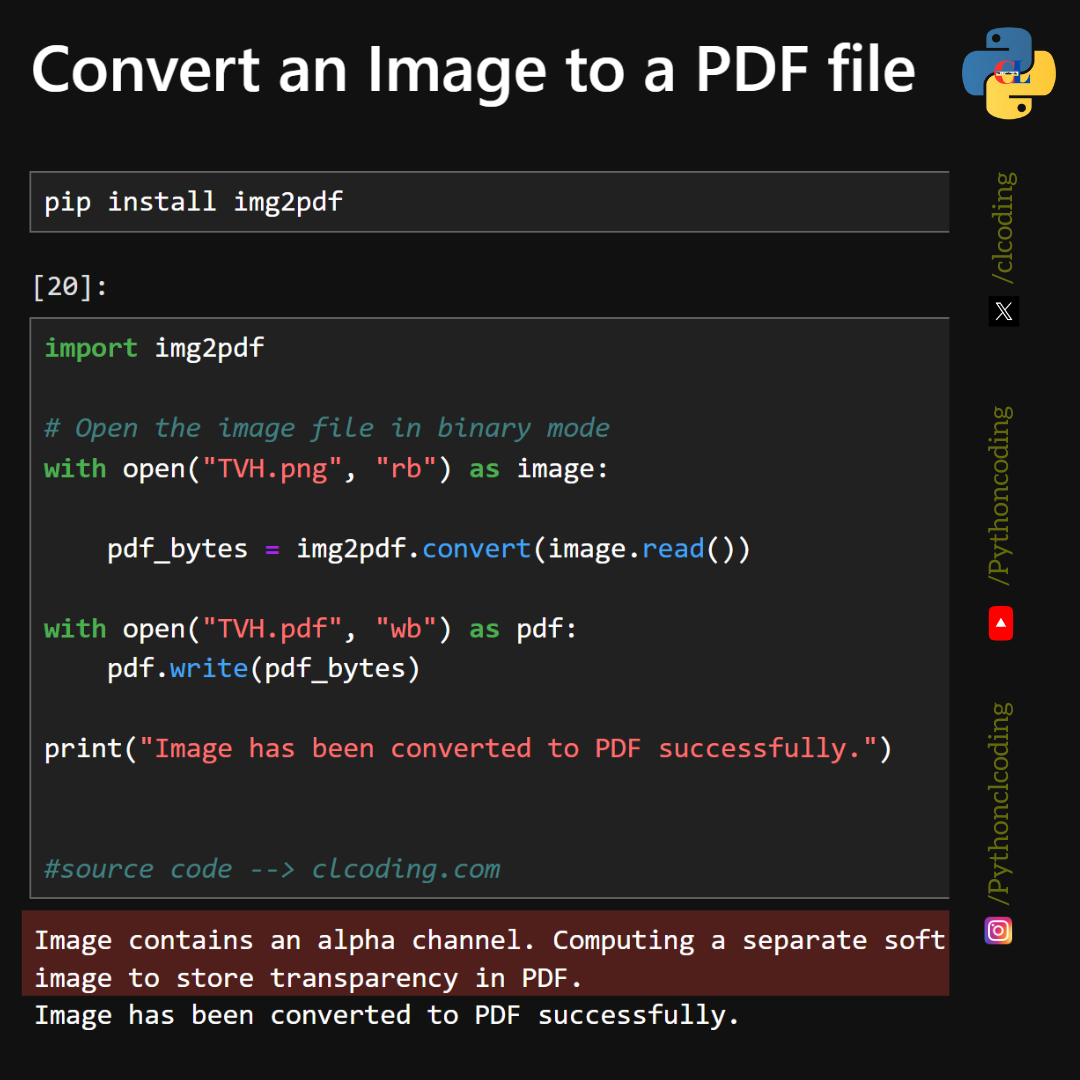 Convert an Image to a PDF file using Python - Python Coding - Medium