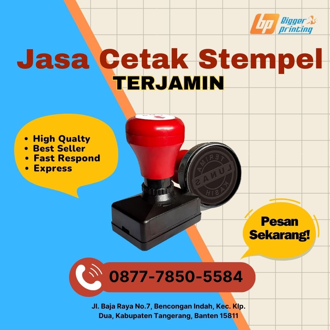 TERJAMIN, Wa./Call 0877–7850–5584, Jasa cetak Stempel Di Kec, Legok