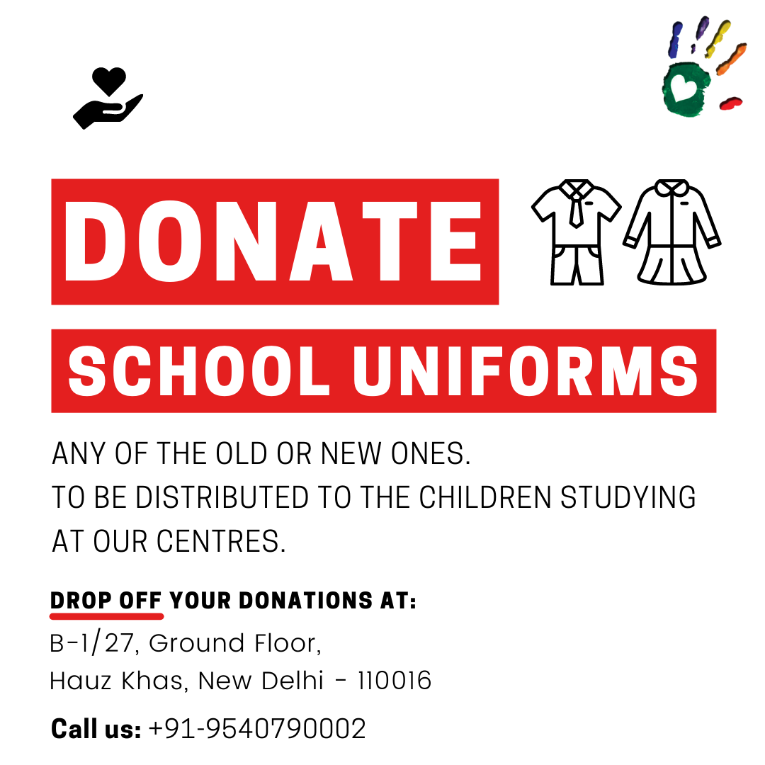 Donate School uniform Lakshyam NGO Delhi Medium