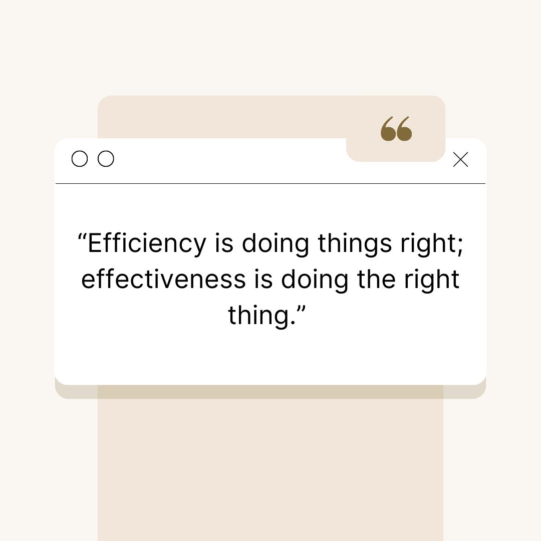 Doing the right things, right Improving Effectiveness by Olanike