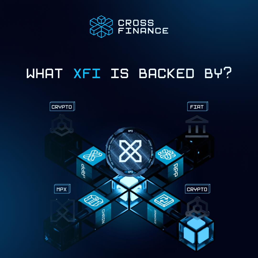 What XFI is backed by? The coin XFI derives its value from the growing use  of real-life financial products within the Cross Finance ecosystem,  ensuring a stable liquidity flow. Thus, XFI It