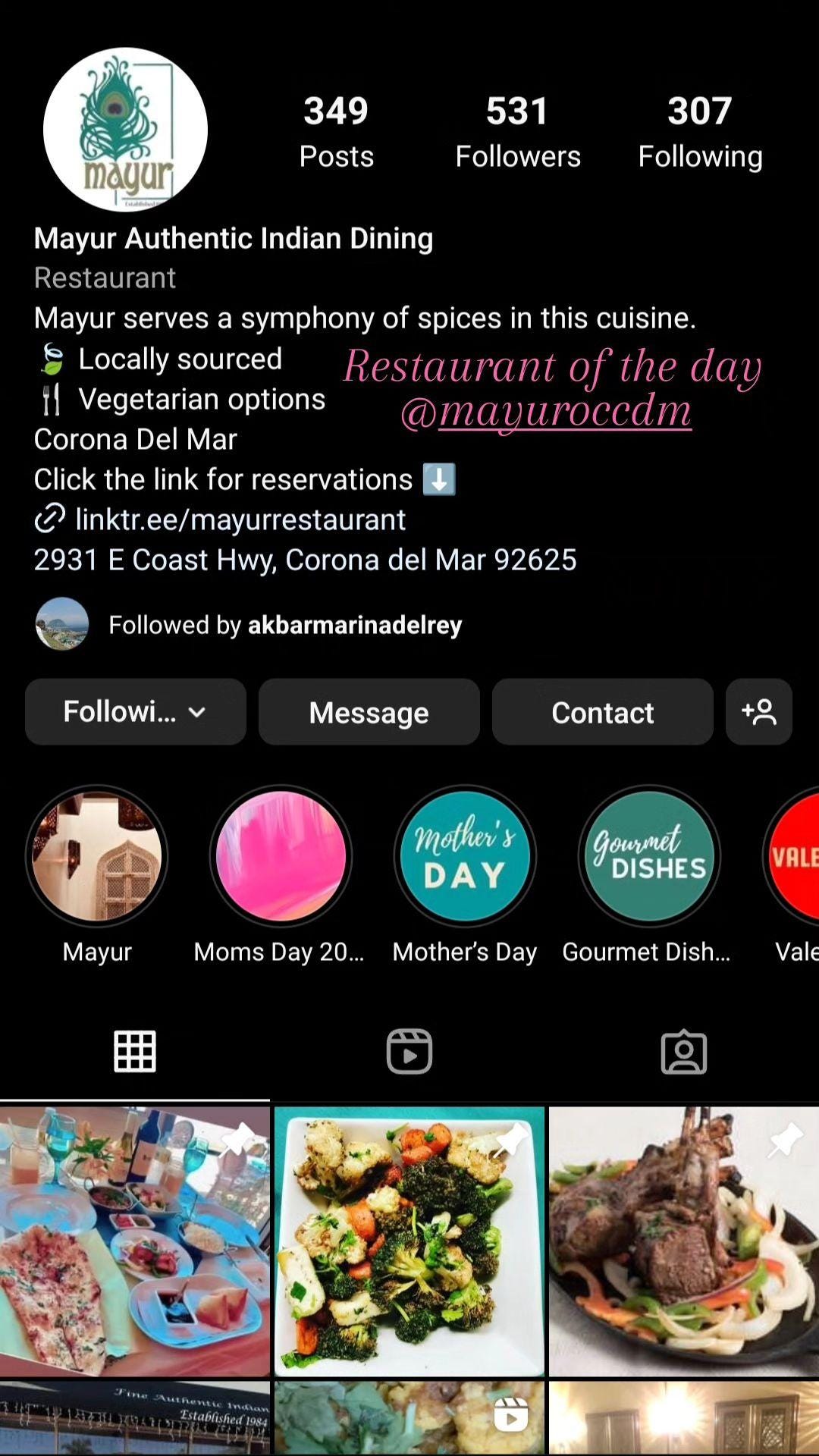 Mayur, Corona Del Mar: Restaurant of the Day