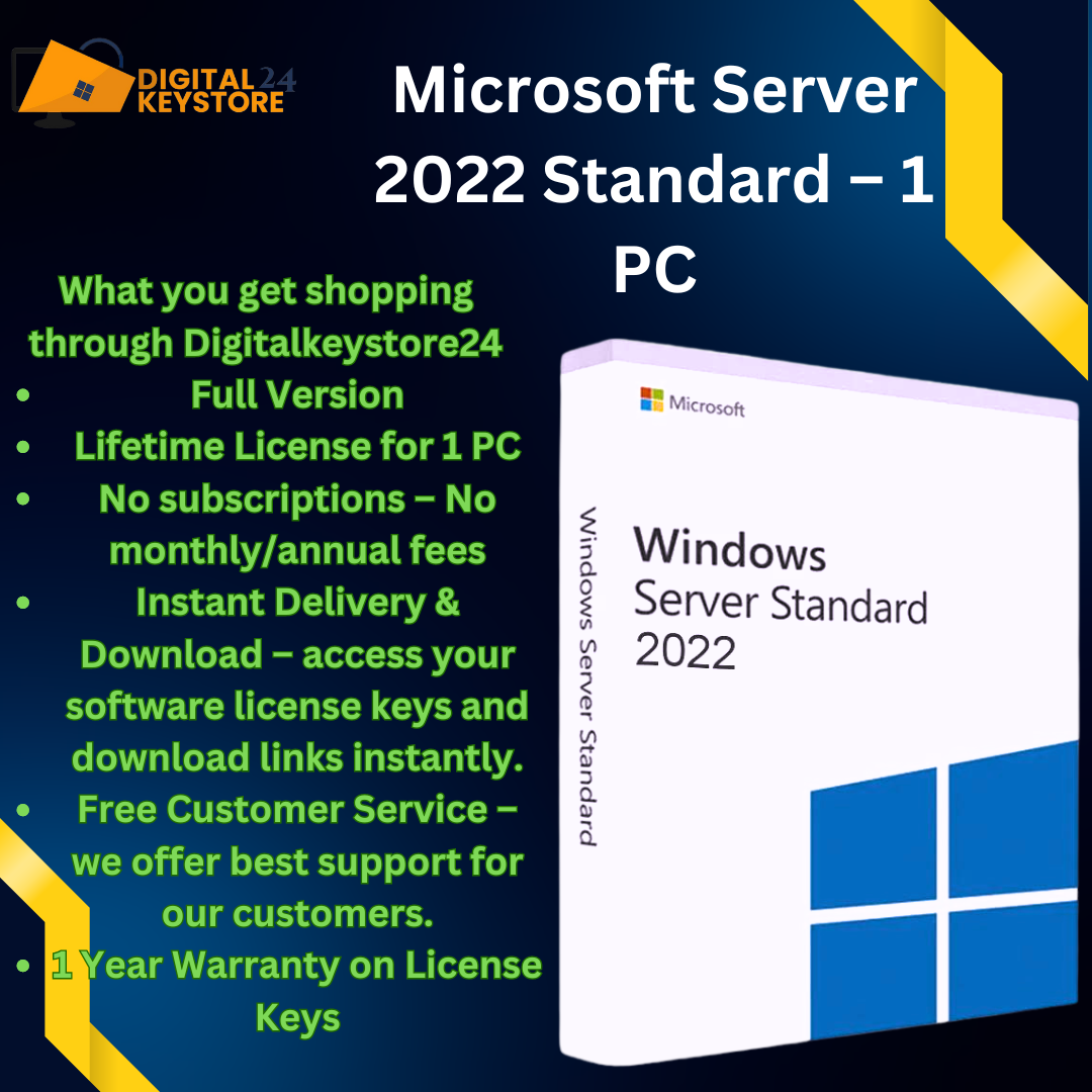 Microsoft Server 2022 Standard 1 PC Digitalkeystore24 Medium Microsoft server 2022 standard 1 pc digitalkeystore24 medium