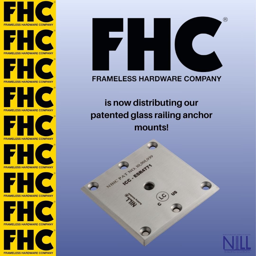 New Partnership! FHC Now Offers Our NB1C Glass Railing Anchor Mount
