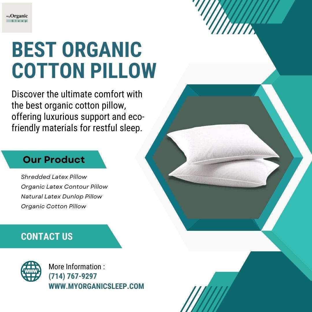 Best Organic Cotton Pillow — My Organic Sleep by My Organic Sleep