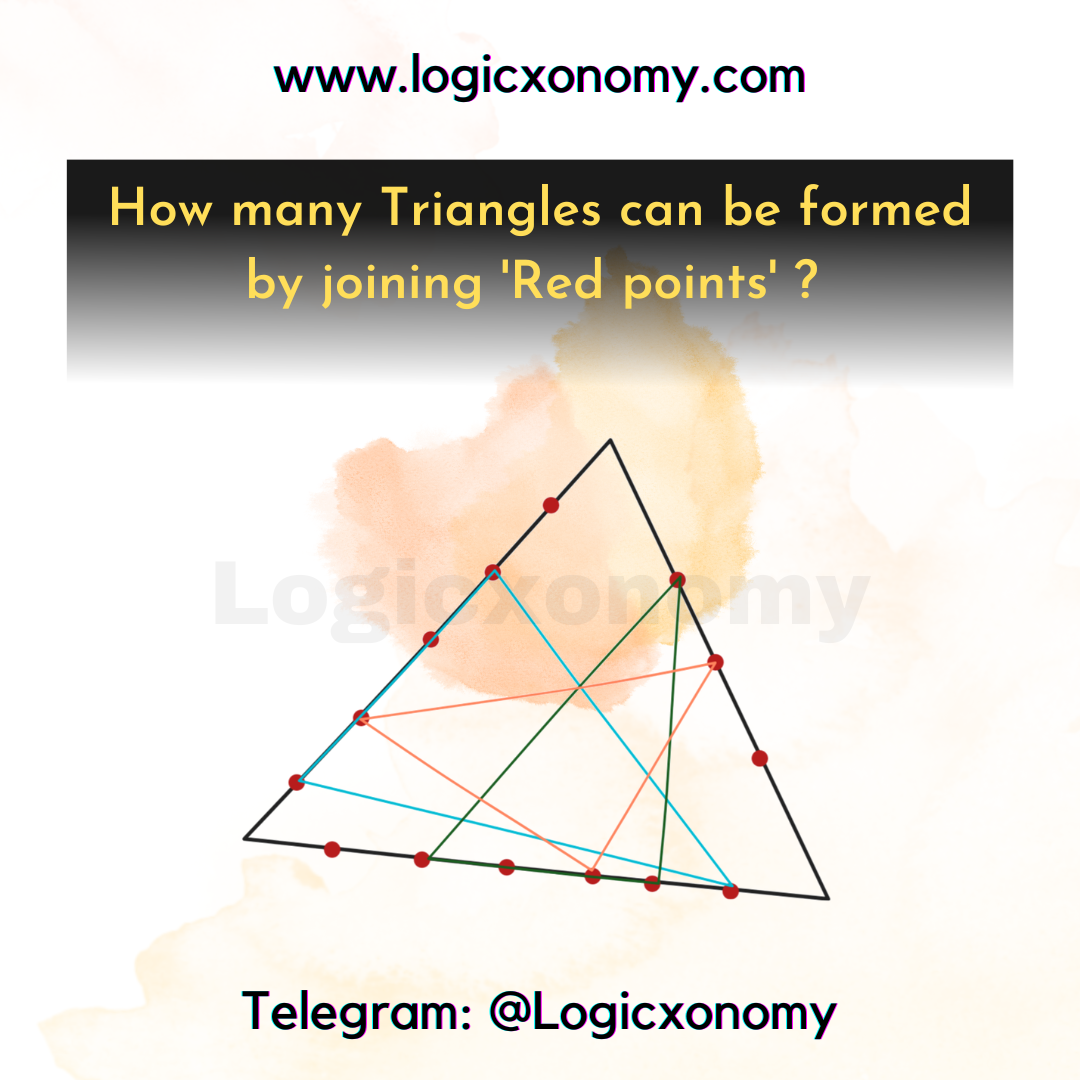 How many triangles can be formed by joining red points, which are