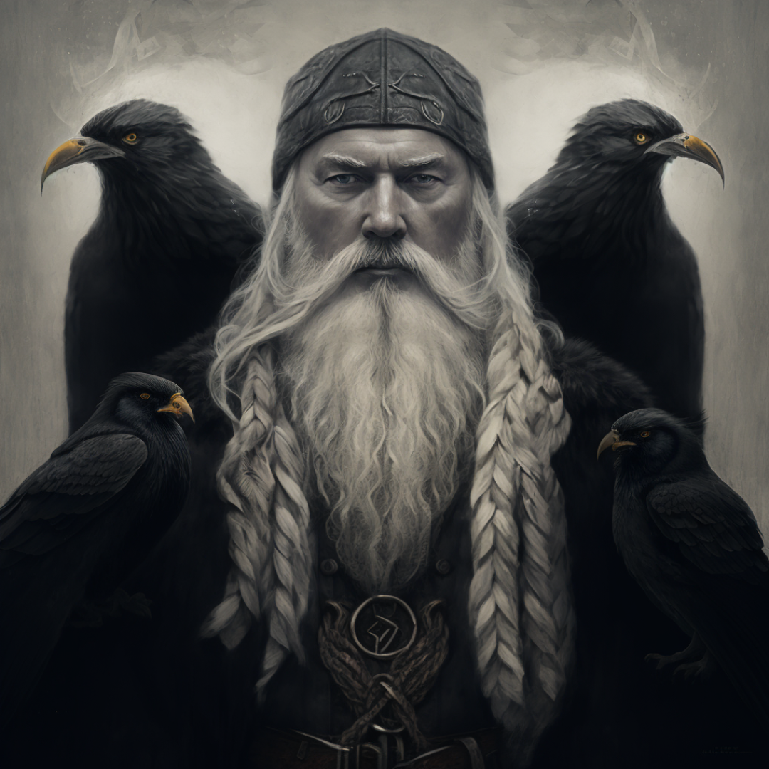 Working with Odin, King of the Norse Gods by Book of Shadows Print