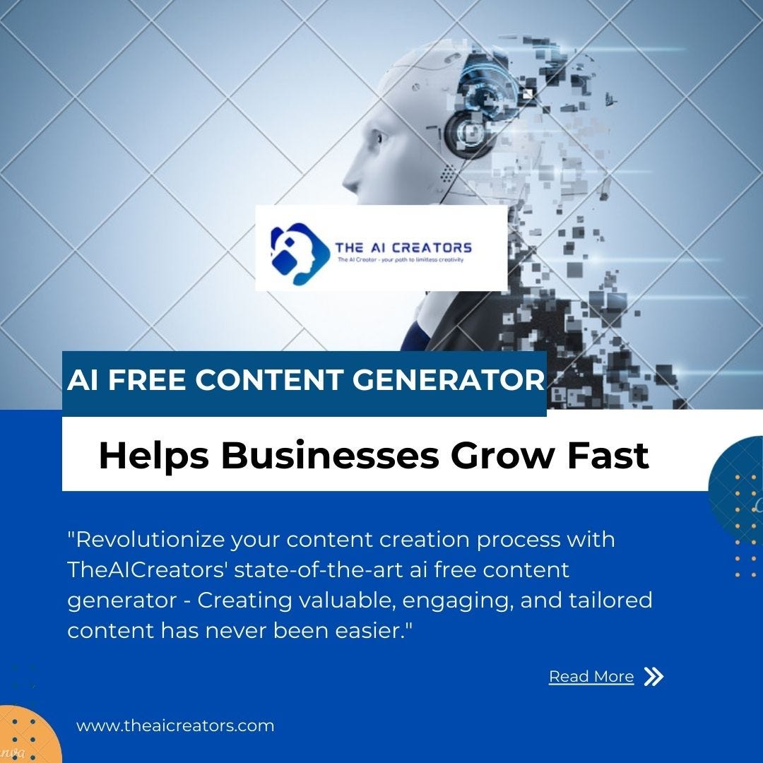Ai free content generator theaicreators theaicreators medium