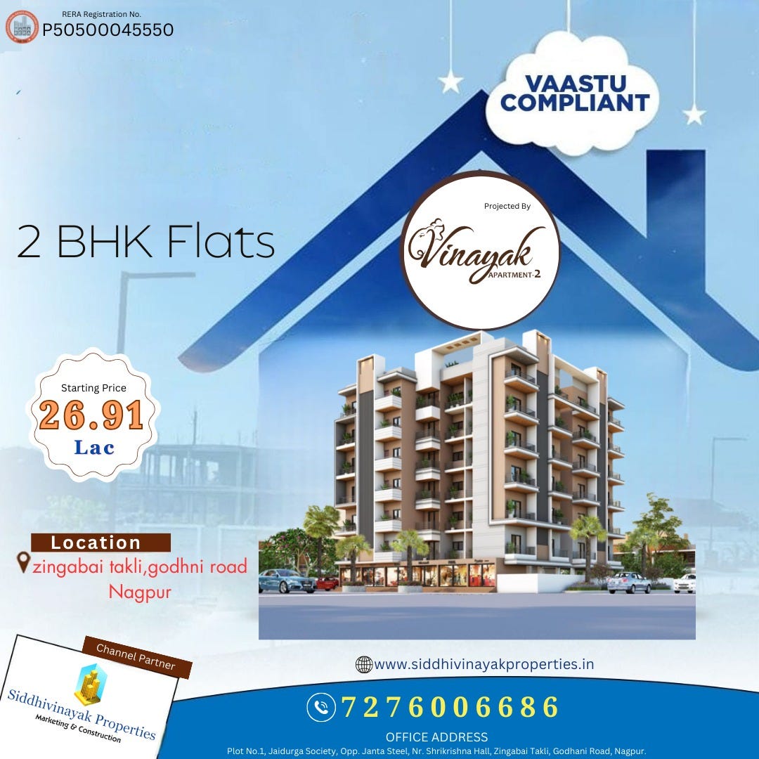 2 BHK Flats for sale in Zingabai Takli, Nagpur Ms Maya Sharma Medium