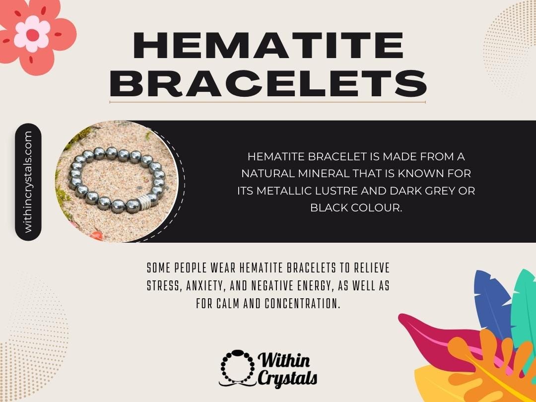 Hematite crystal/hematite/hematite crystal bracelet/hematite bracelet/Hematite  crystal benefits/Hematite benefits