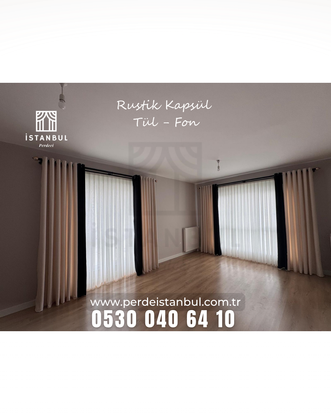 Rustik Kapsül Tül Fon Perde