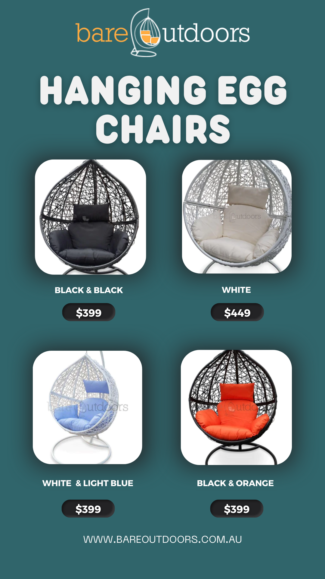 Hanging Egg Chairs For Sale Melbourne Bareoutdoors Medium